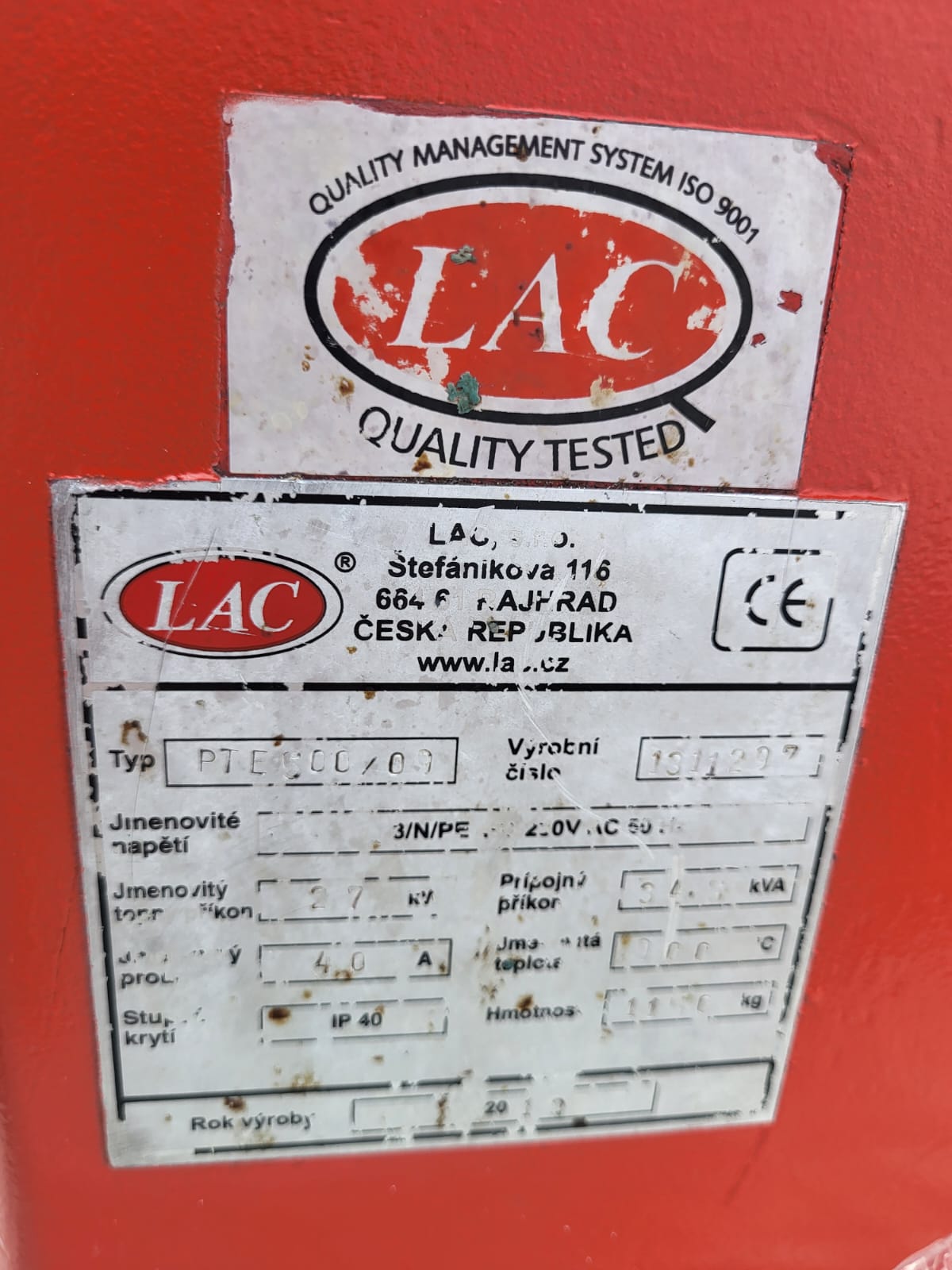 LAC PTE 500/09 保温炉 O1838,已使用 LAC PTE 500/09 保温炉 O1838,已使用